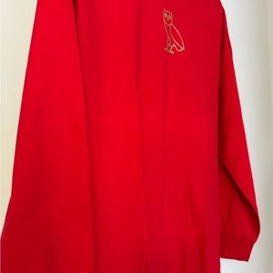 OVO red long, sleeved shirt